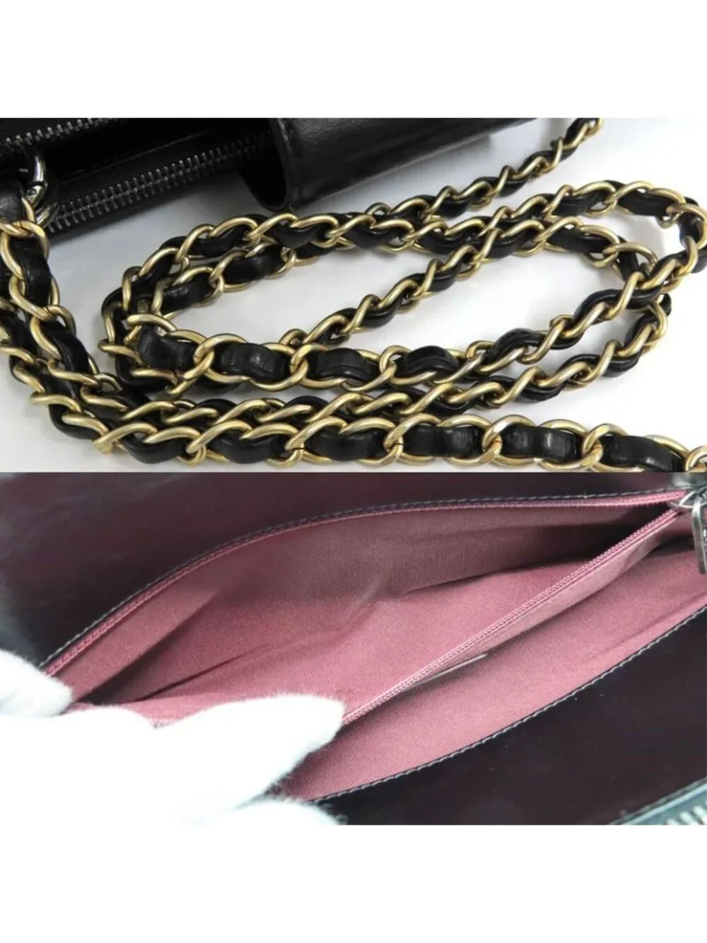 Chanel Quilted Chain Shoulder Bag Bow-ring Black Antique Hardware No - Picture 4 of 10